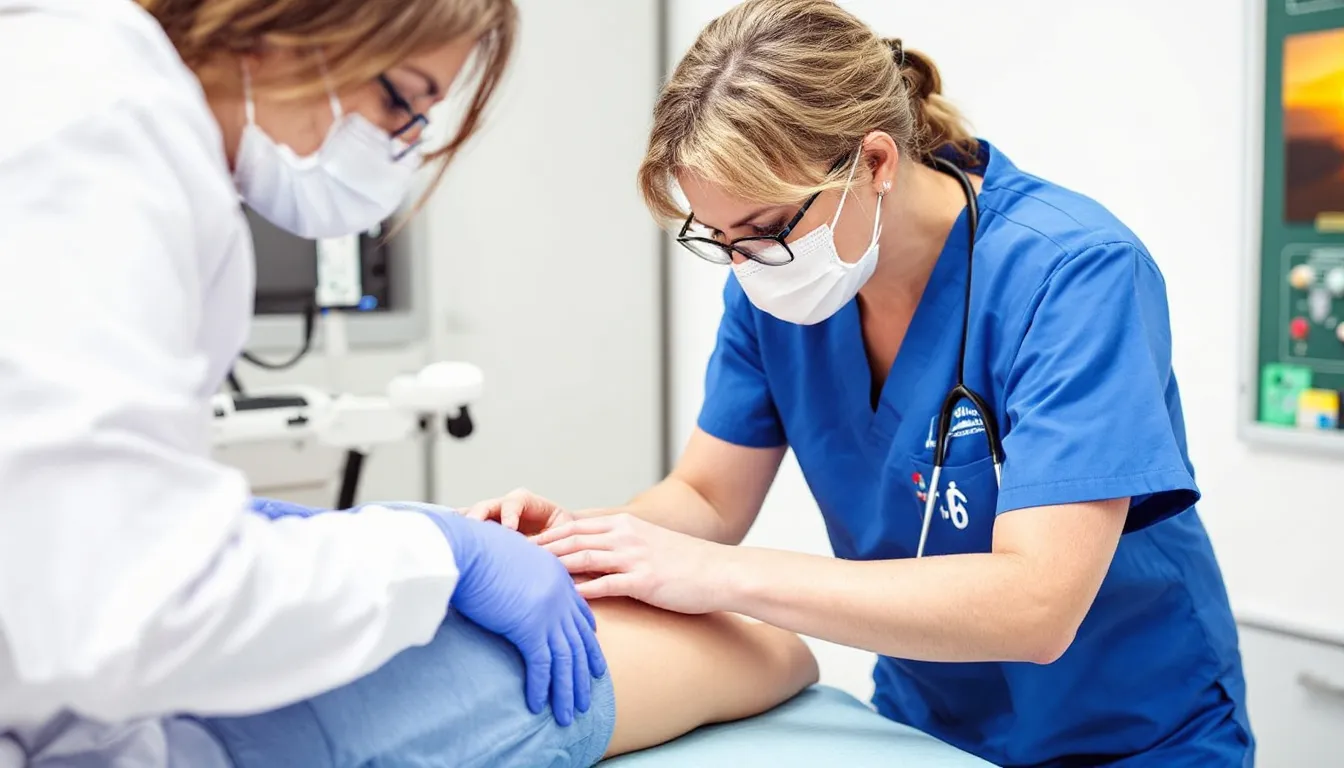 Ein Arzt führt eine G36 Untersuchung durch, um die Gesundheit des Patienten zu überprüfen.